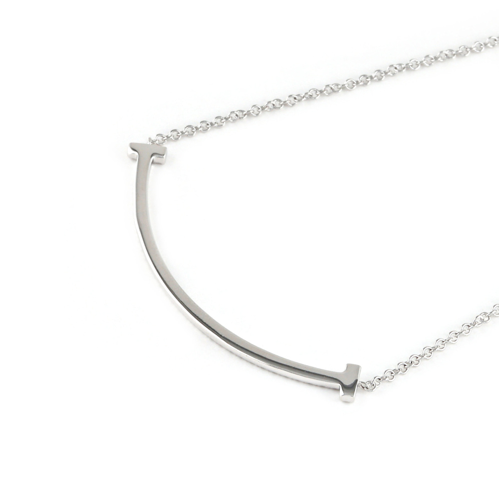 Tiffany & Co. Tiffany T Smile Necklace 18K White Gold Diamond 63058793