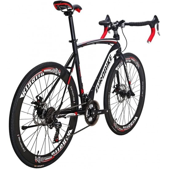 Road Bike XC550 21 Speed 54 cm Frame 700C Wheels Road Bicycle Dual Disc Brake Bicycle Black-White 60