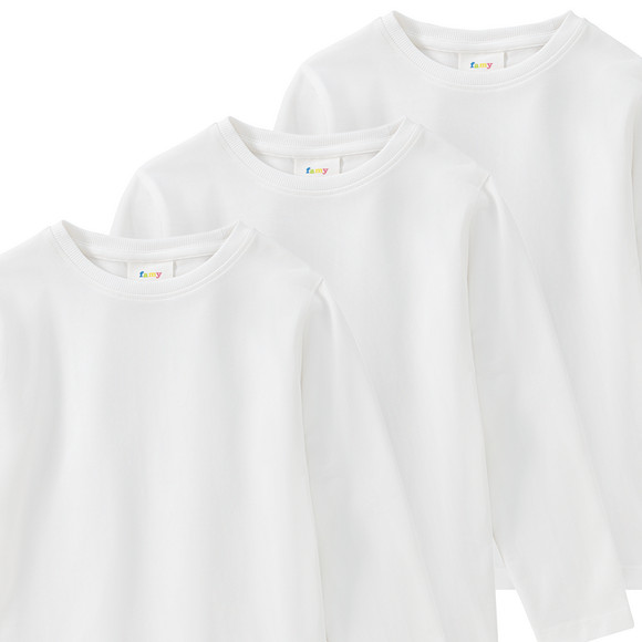 Famy 3 Kinder Langarmshirts im Basic-Look