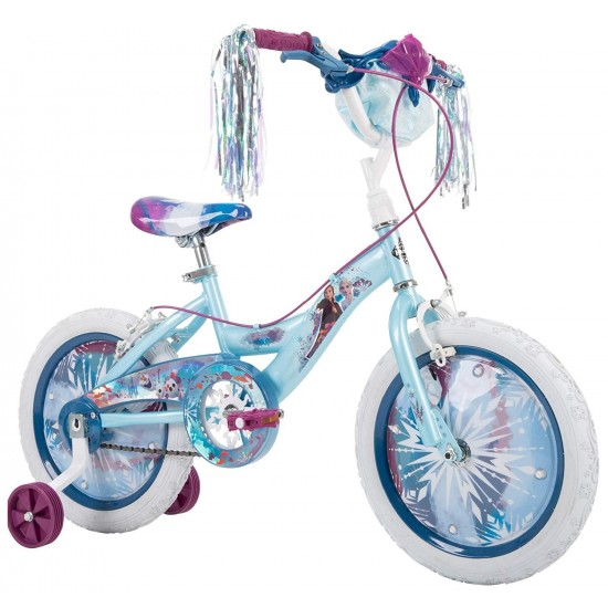Frozen 2 Kid Bike, Training Wheels, Streamers & Basket Included, 16 inch