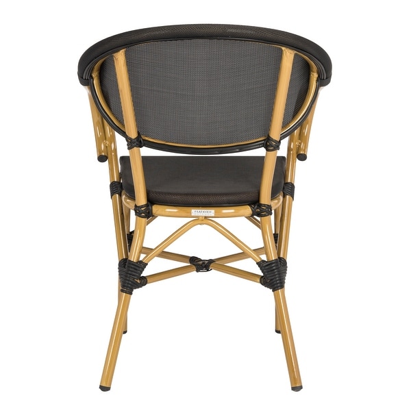 SAFAVIEH Burke Stacking Black Arm Chair (Set of 2)