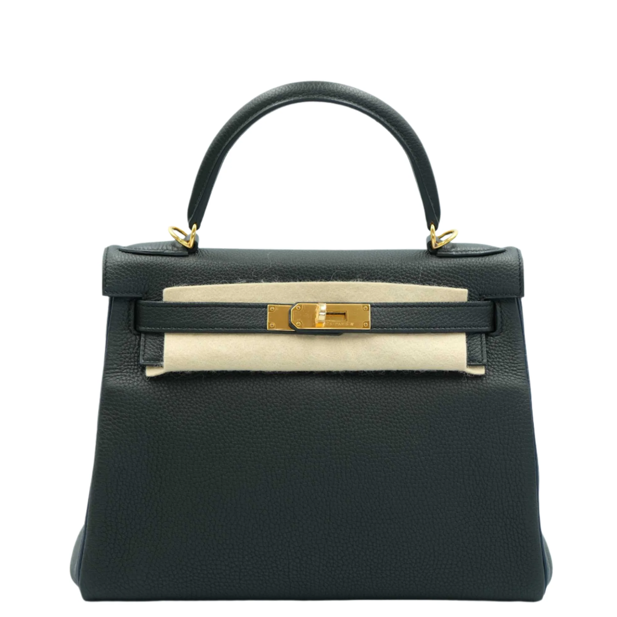 Hermès Kelly 25 Retourne Black Togo Palladium Hardware