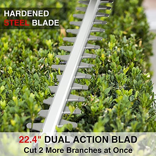 ZAKER Cordless Hedge Trimmers,20V 2Ah Powerful Electric Hedge Trimmers Cordless with Battery & Charger, 22.4