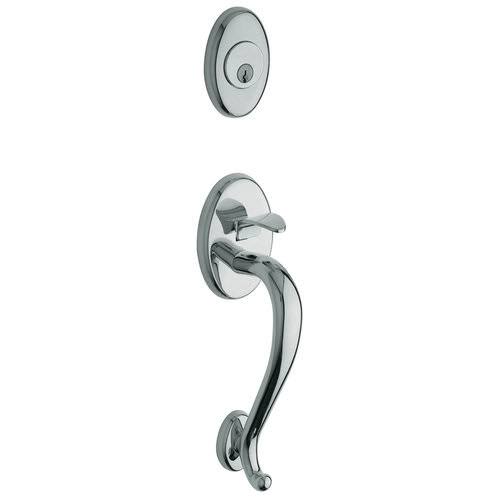 Baldwin 85315.RFD Right Handed Logan Dummy Handleset with Wave Interior Lever Antique Nickel