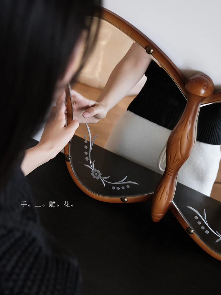 DZ017 - Vintage Solid Wood Mirror 1970 