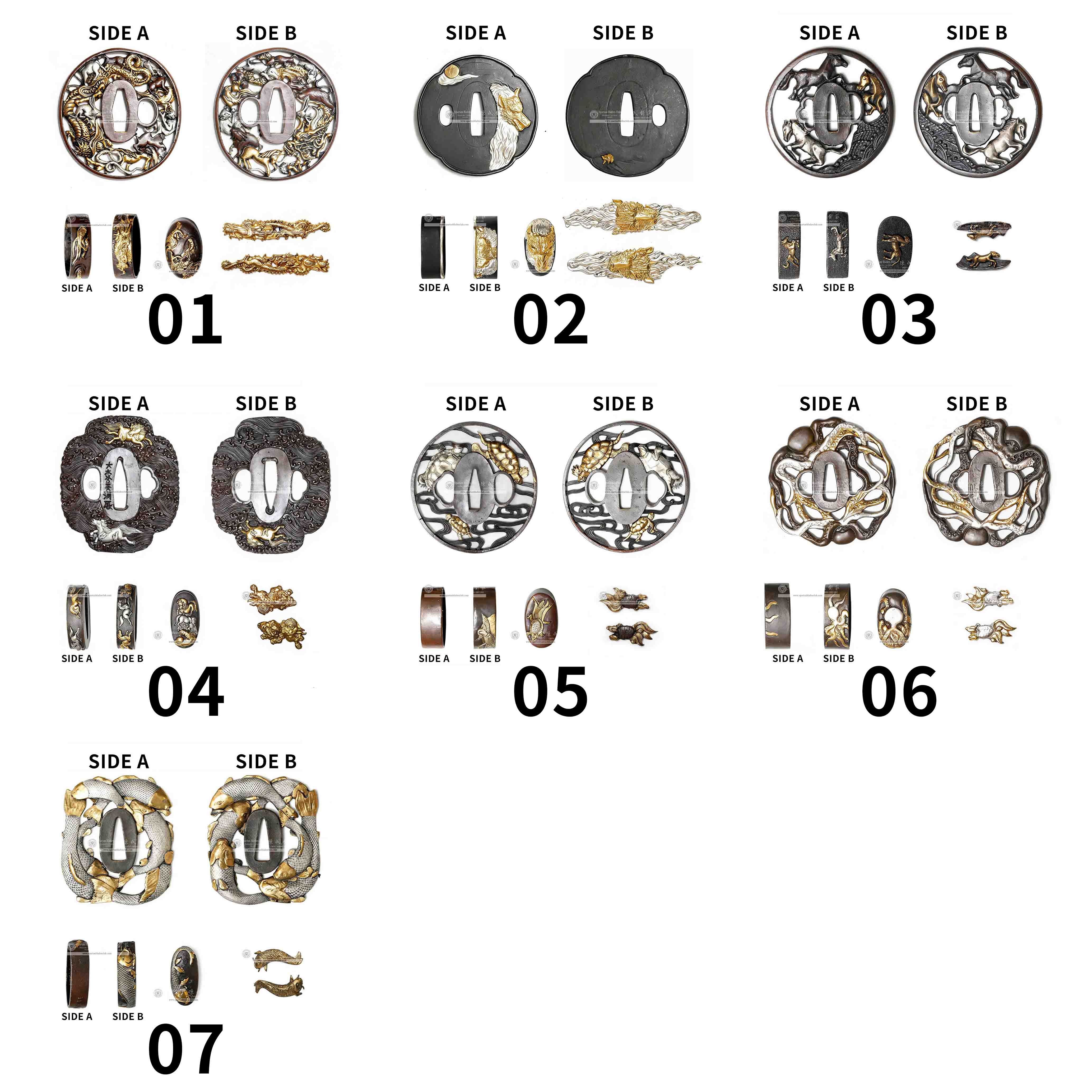 Custom Your Katana | Animal | Complete Set Fittings (Brass Gilded) | Spartan Blades Club | CHEN'S SWORDS 1892 - Spartan Blades Club - 陳氏劍莊1892