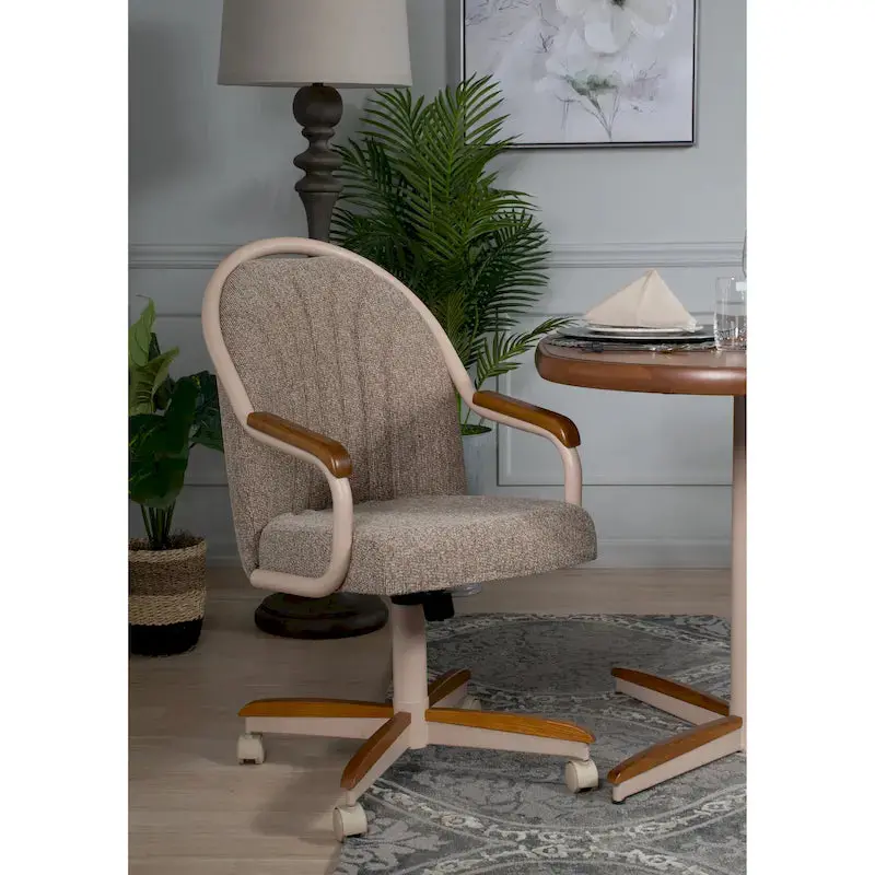 Swivel-and-Tilt Dining Chair – Casual Cushioned Seat with Smooth Rolling Casters