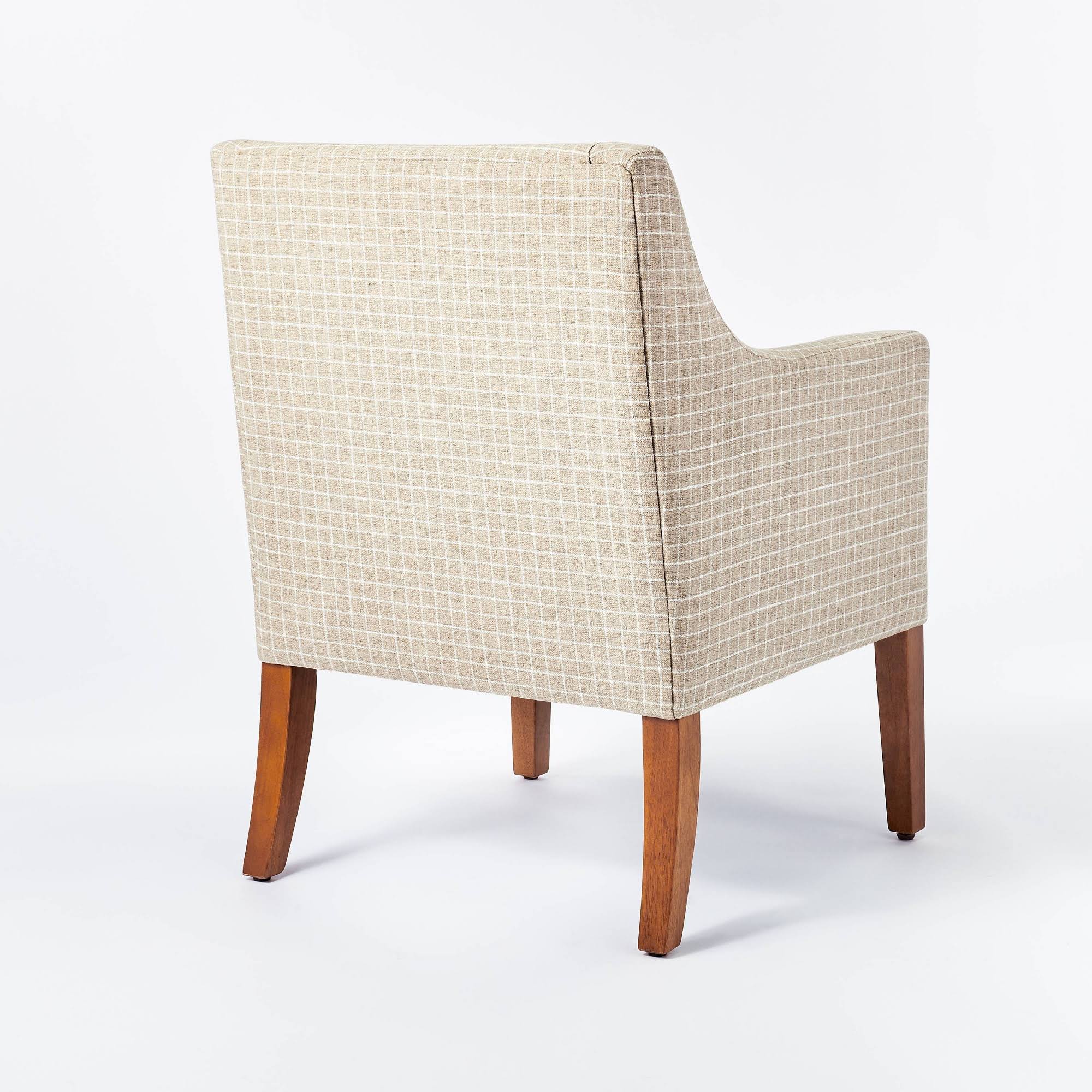 Clearfield Swoop Arm Dining Chair Light Brown Windowpane Plaid - Threshold Designed with Studio McGee