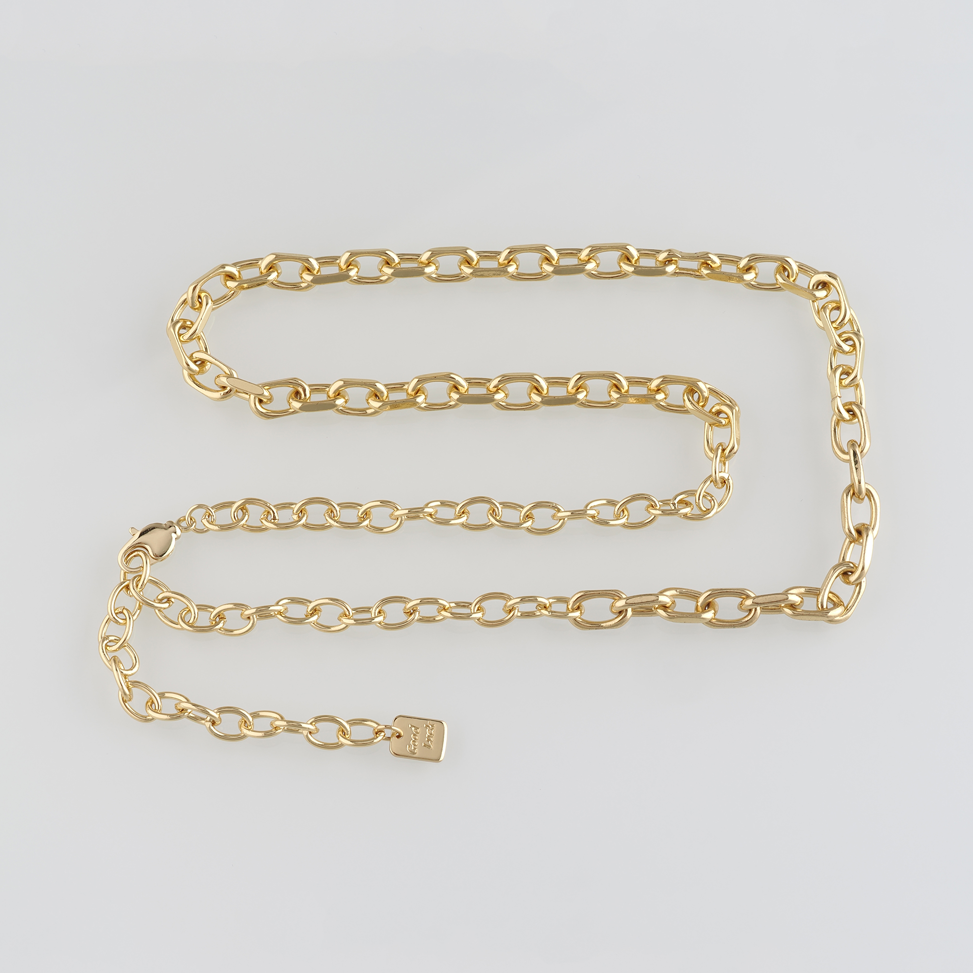 18K Gold Filled Oval Link Necklace,Dainty Thin Chain,Minimalist Necklace,Paper Clip Chain Necklace
