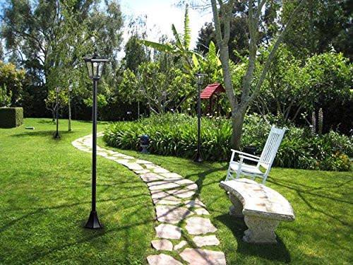 Garden Sun Light Pl2200 Solar Lamp Post 4 Super Bright LEDs, Black