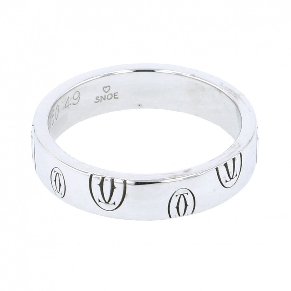 Cartier White Gold Happy Birthday Ring #49 K18WG