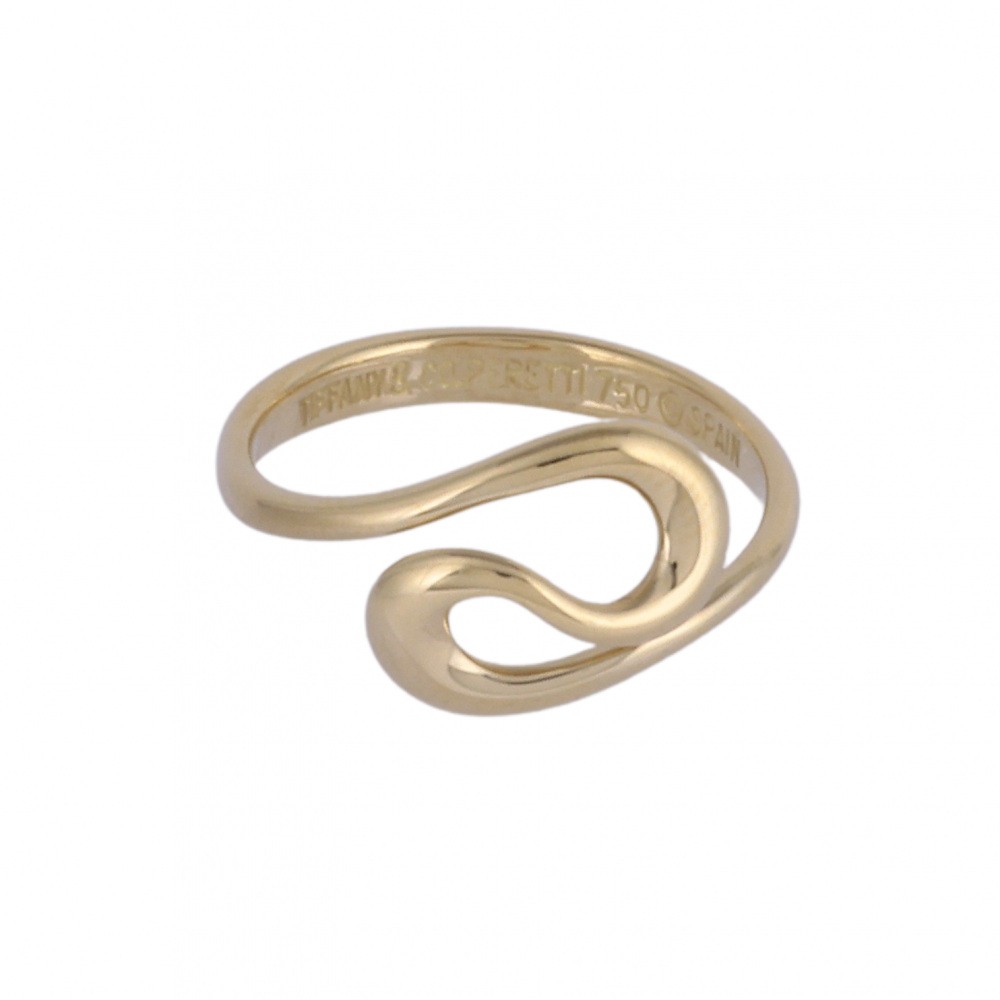 Tiffany & Co. Elsa Peretti Open Wave Ring 18K Yellow Gold