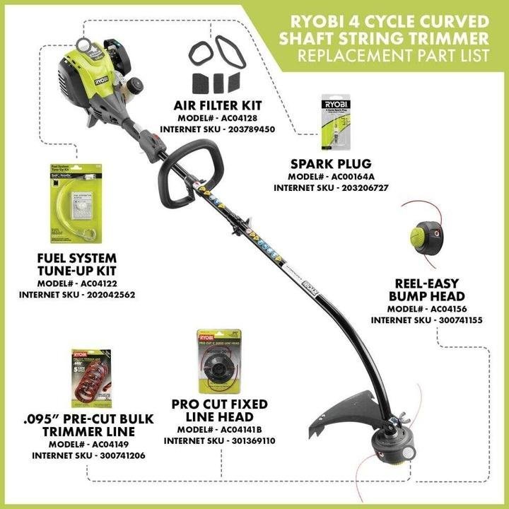 ryobi-4-Cycle 30cc Attachment Capable Curved Shaft Gas Trimmer