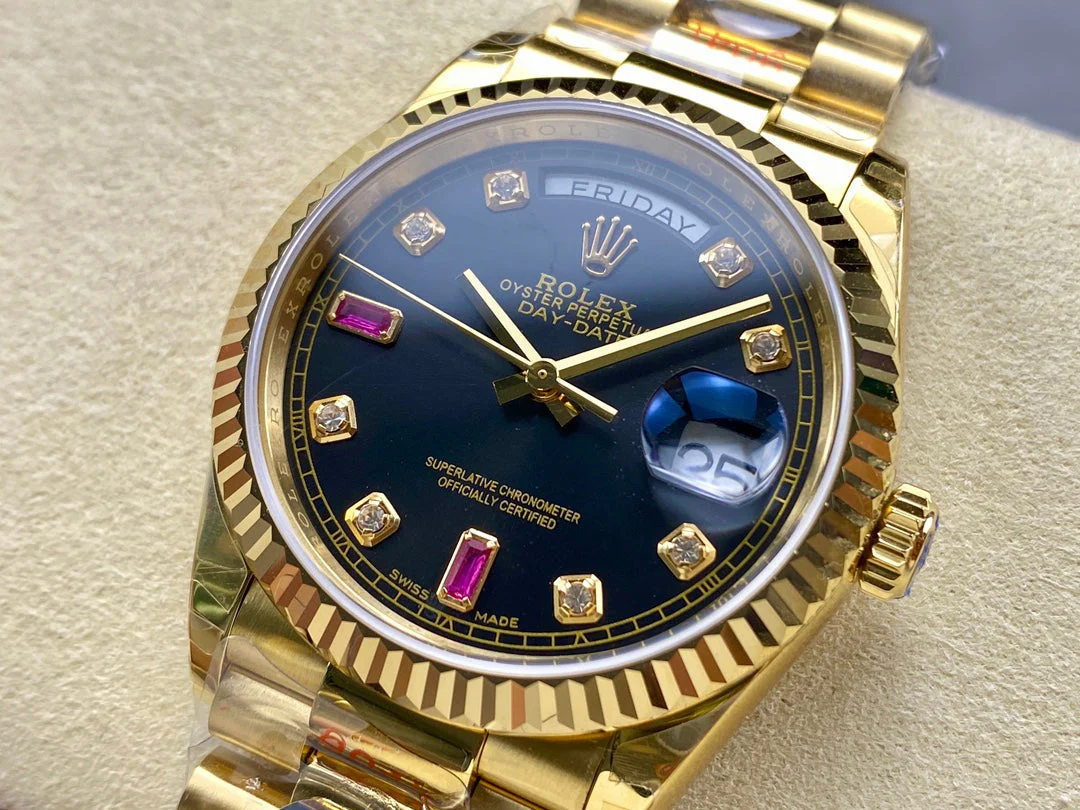 Rolex Day-Date 36mm Gold Black Diamond