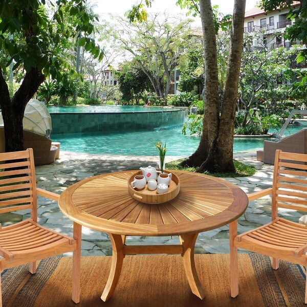 Chic Teak Sun Teak Wood Indoor/ Outdoor Dining Table,47 Inch (table only)