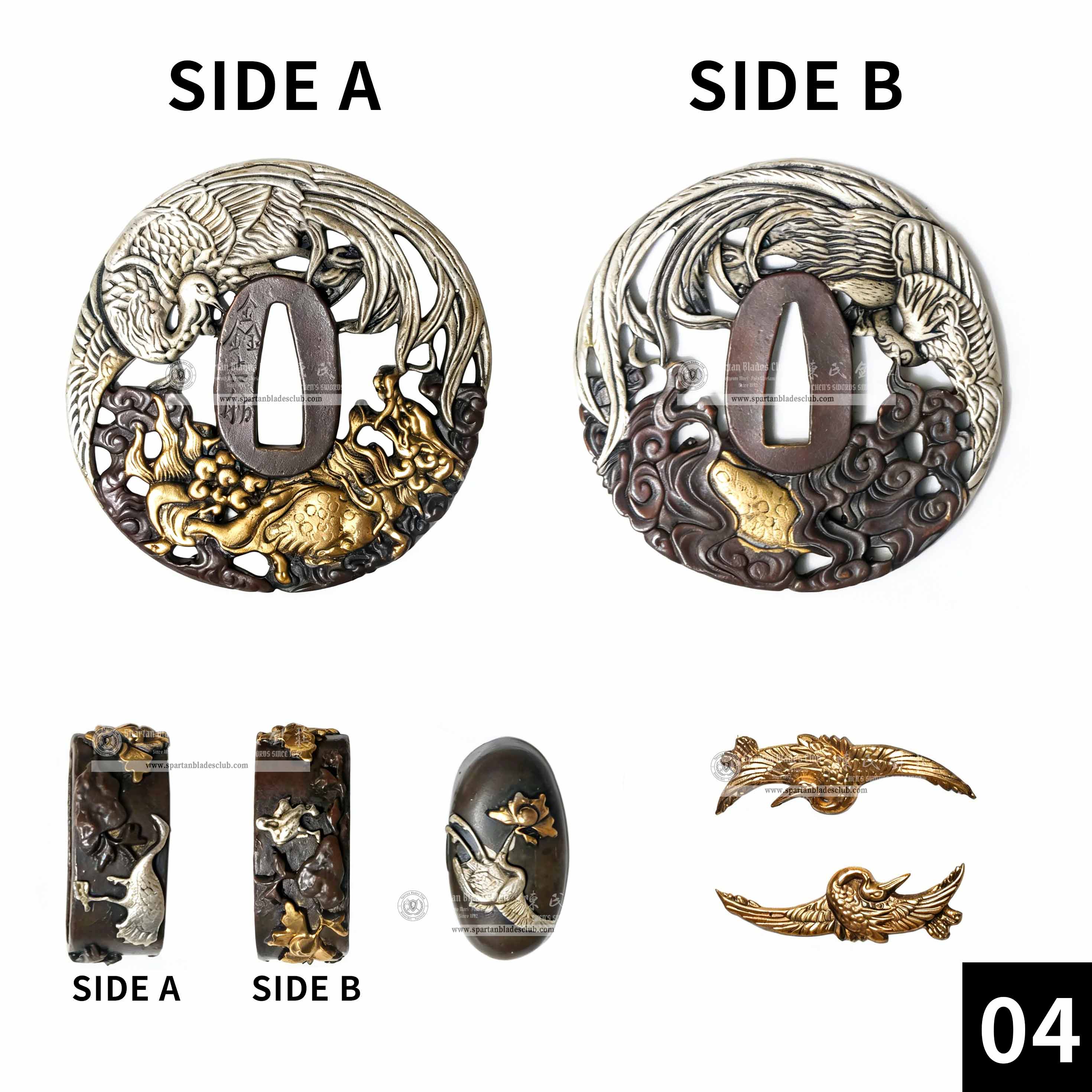 Custom Your Katana | Bird | Complete Set Fittings (Brass Gilded) | Spartan Blades Club | CHEN'S SWORDS 1892 - Spartan Blades Club - 陳氏劍莊1892