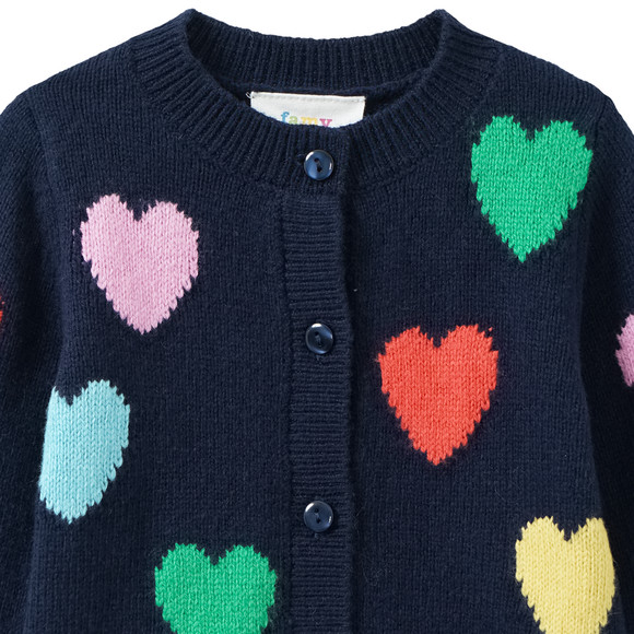Famy Baby Strickjacke mit Herz-Allover