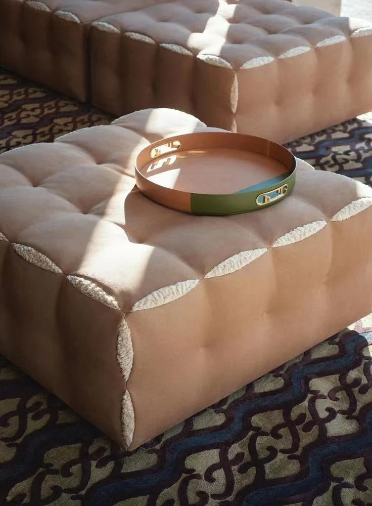 CH111 (Set B） - FEND* CASA Sheepskin Module Sofa: Brown, Multi-functional, Bed End Bench