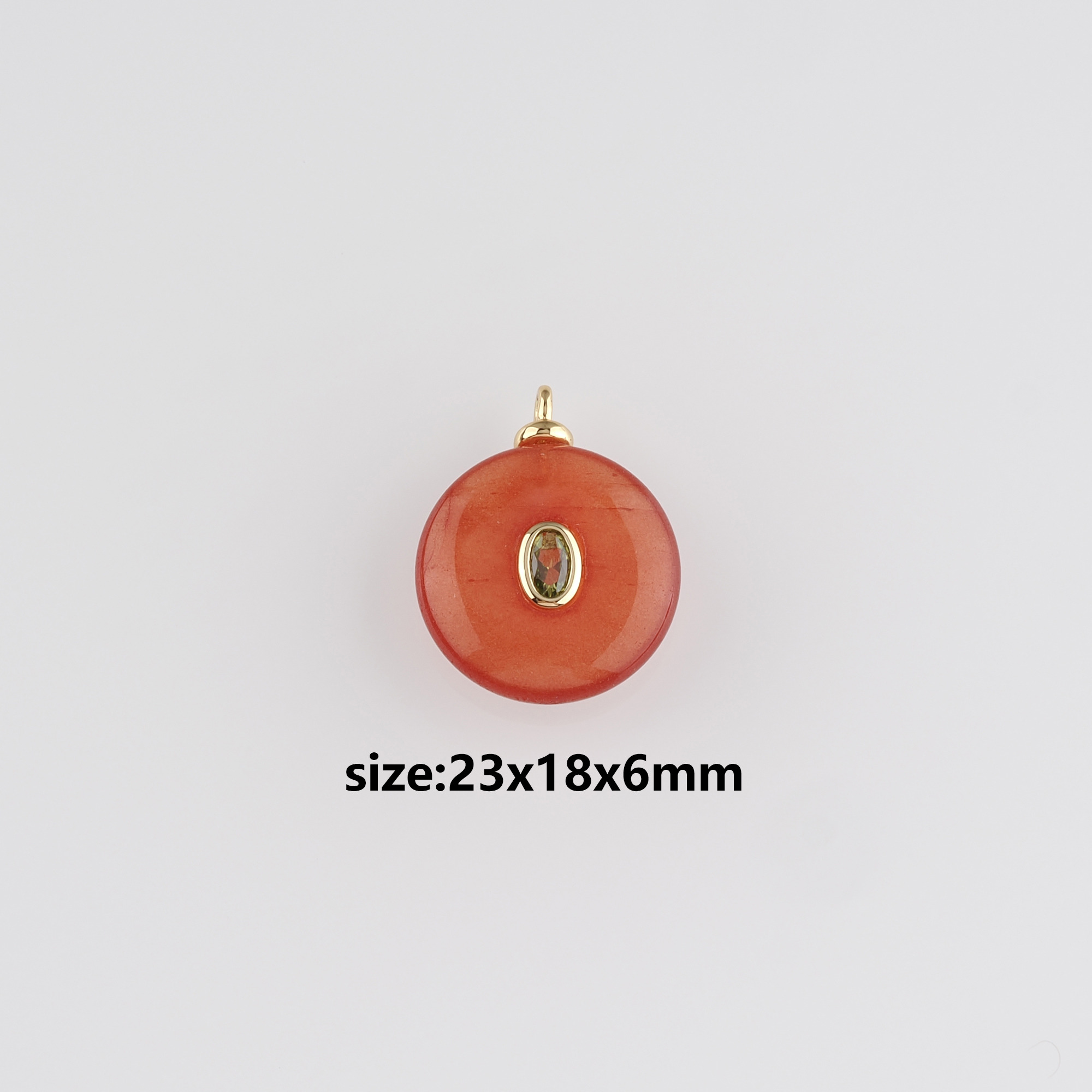 18K Gold Filled Round Pendant,Natural Stone Earrings Necklace for DIY Jewelry Making Supply