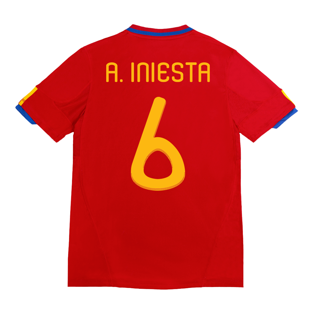 Retro Jersey A. INIESTA #6 Spain Home World Cup 2010
