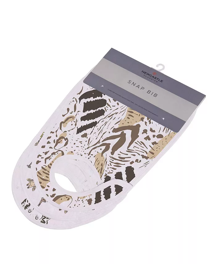 Newcastle Classics On The Savannah 100% Soft Cotton 3 Pack Snap Bibs 12