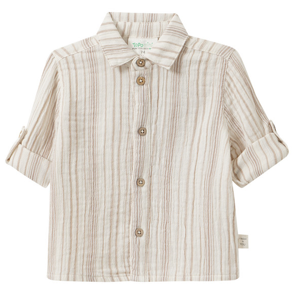Topomini Pure Collection Baby Musselinhemd mit Streifen