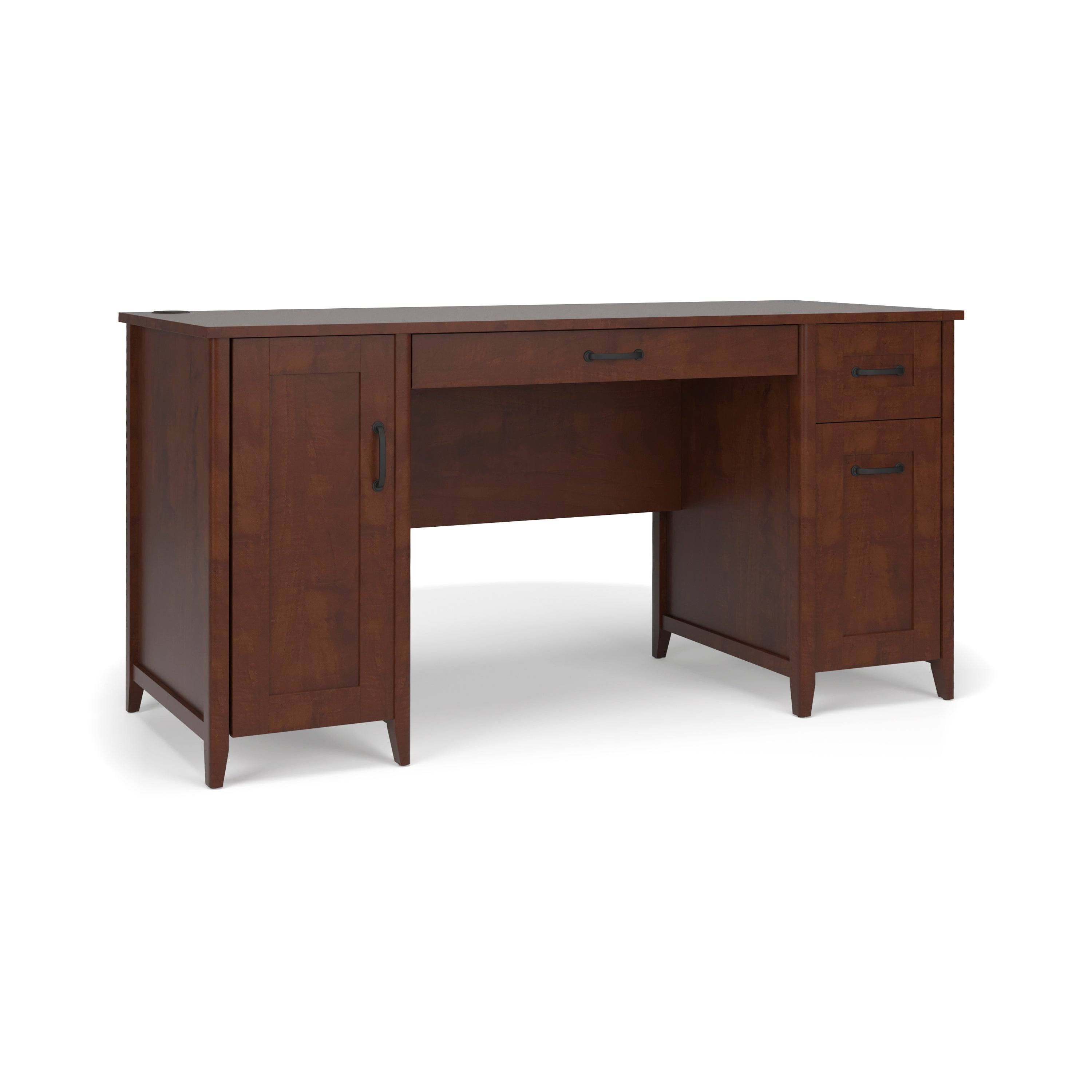 Quarters u0026 Craft High-Tide Collection Home Office 57x22 Computer Desk, with Drawers, in Weathered White (QC57BWH)