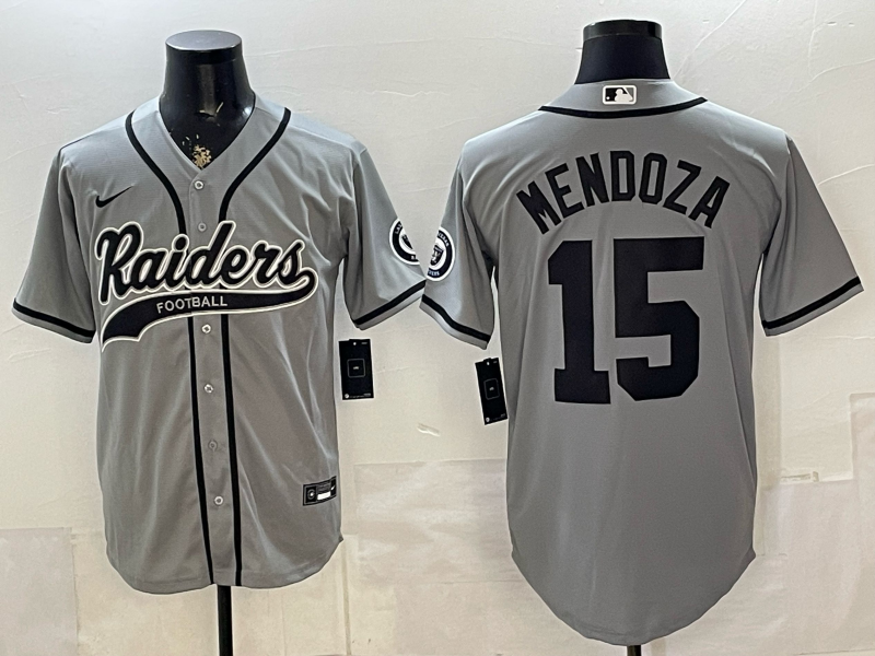 Men's Las Vegas Raiders Fernando Mendoza #15 Gray Game Player Jersey