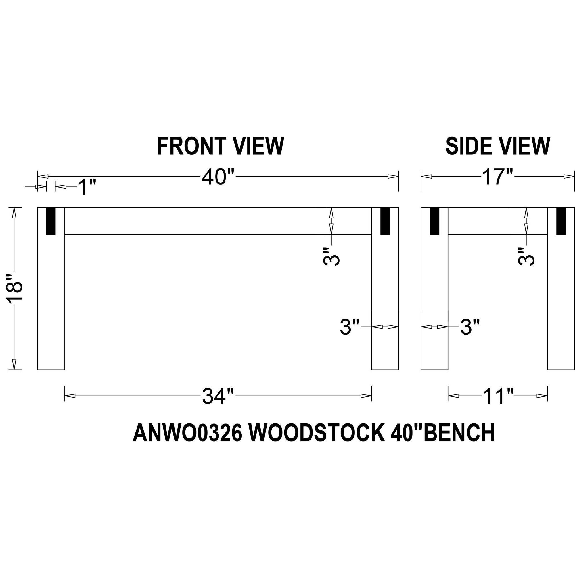 Woodstock Acacia Wood with Metal Inset 40x22 Bench, Brushed Driftwood