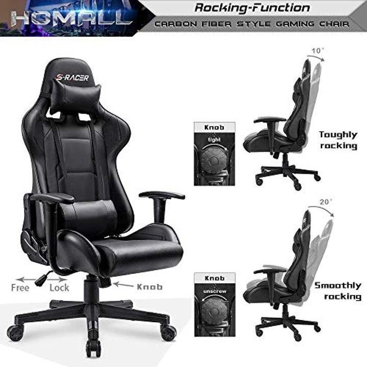homall-Gaming Chair Office Chair High Back Computer Chair PU Leather Desk Chair PC Racing Executive Ergonomic Adjustable Swivel Task Chair