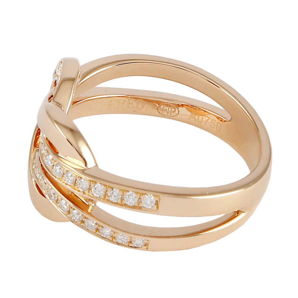 FRED Chance Amphini Mm Ring 18K Rose Gold Diamond 4B0868