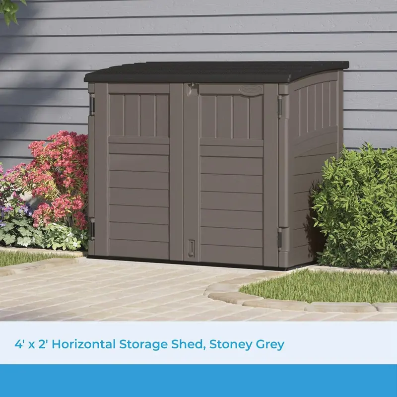 Stoney Horizontal Storage Shed – Compact Outdoor Equipment Enclosure