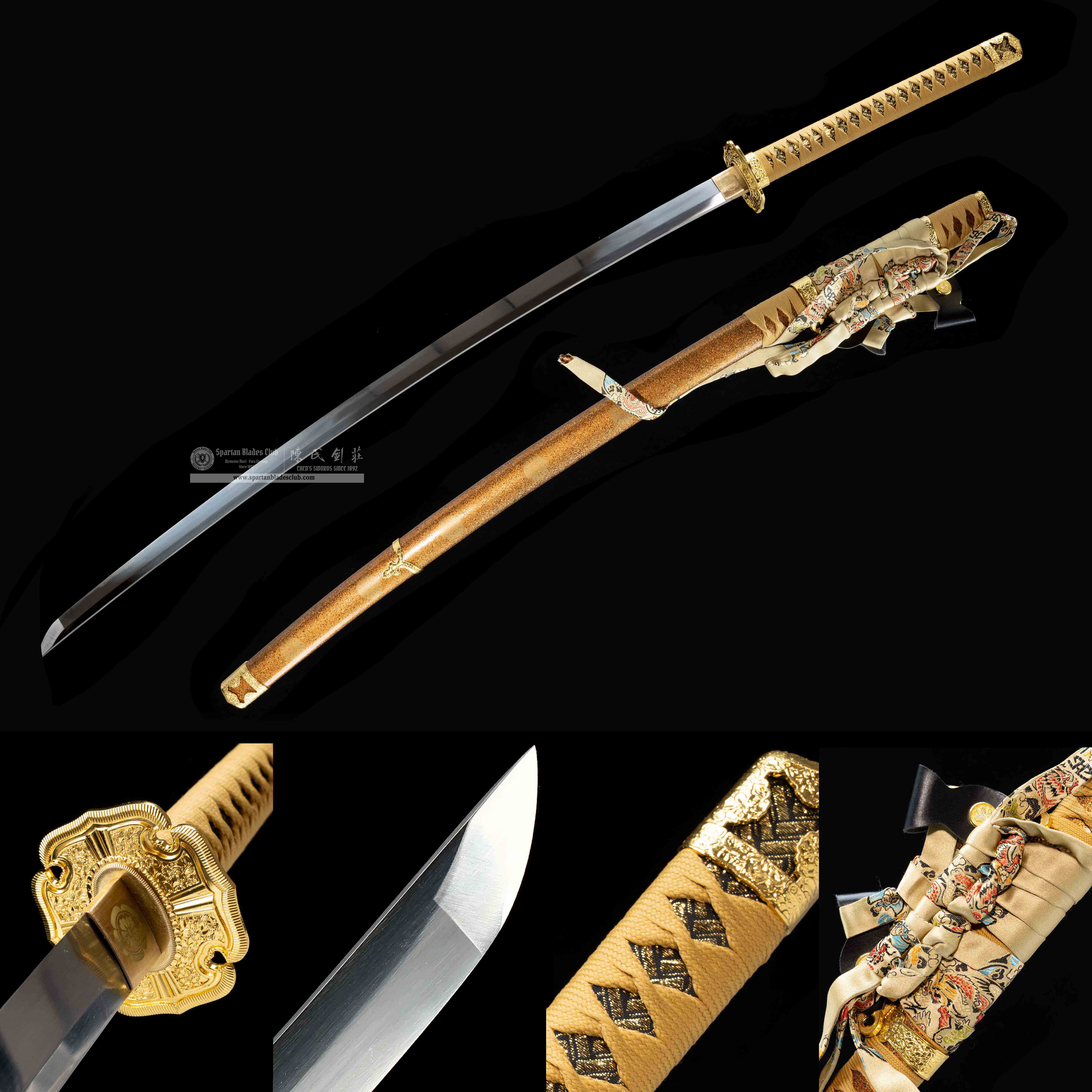 HY24｜🥇Aurelius Edge｜Odachi｜T10 steel｜Golden&Yellow｜Battle-Ready｜Full-tang｜Spartan Blades Club｜CHEN