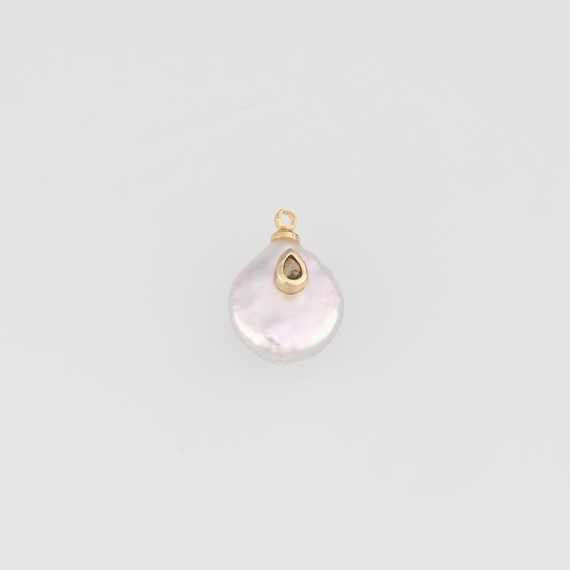 18K Gold Filled Pearl Pendant,Pearl Charm Earrings Necklace for DIY Jewelry Making Supply