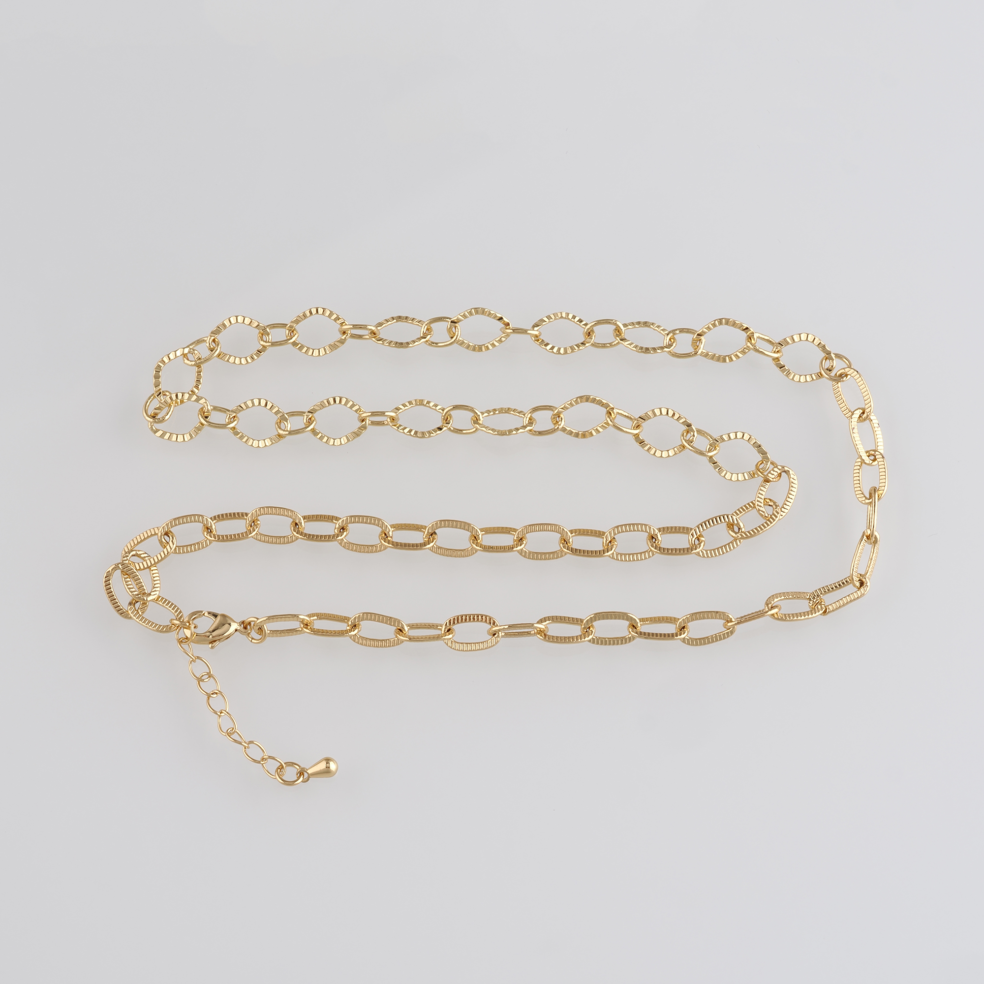 18K Gold Filled Textured Chain Necklace,Thin Link Chain Necklace,Cable Link Chain,Minimalist Necklace,Adjustable Necklace