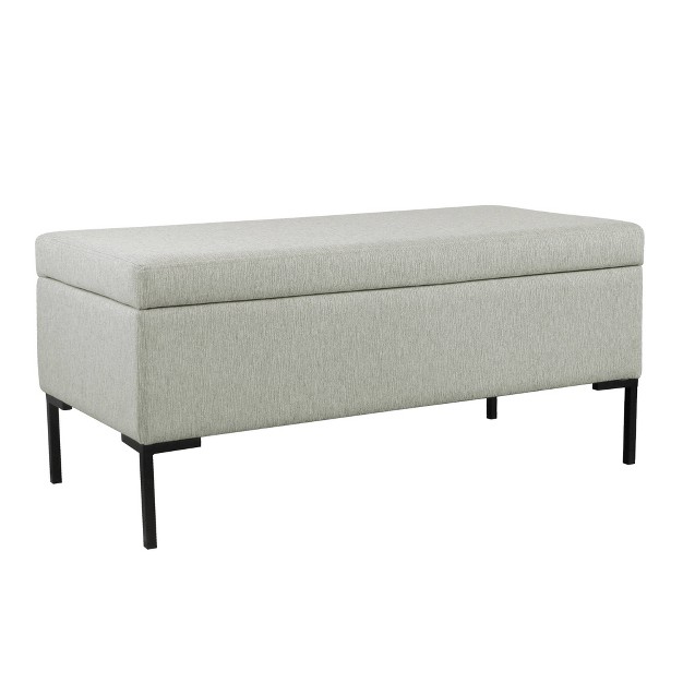 Large Storage Bench With Metal Legs Homepop