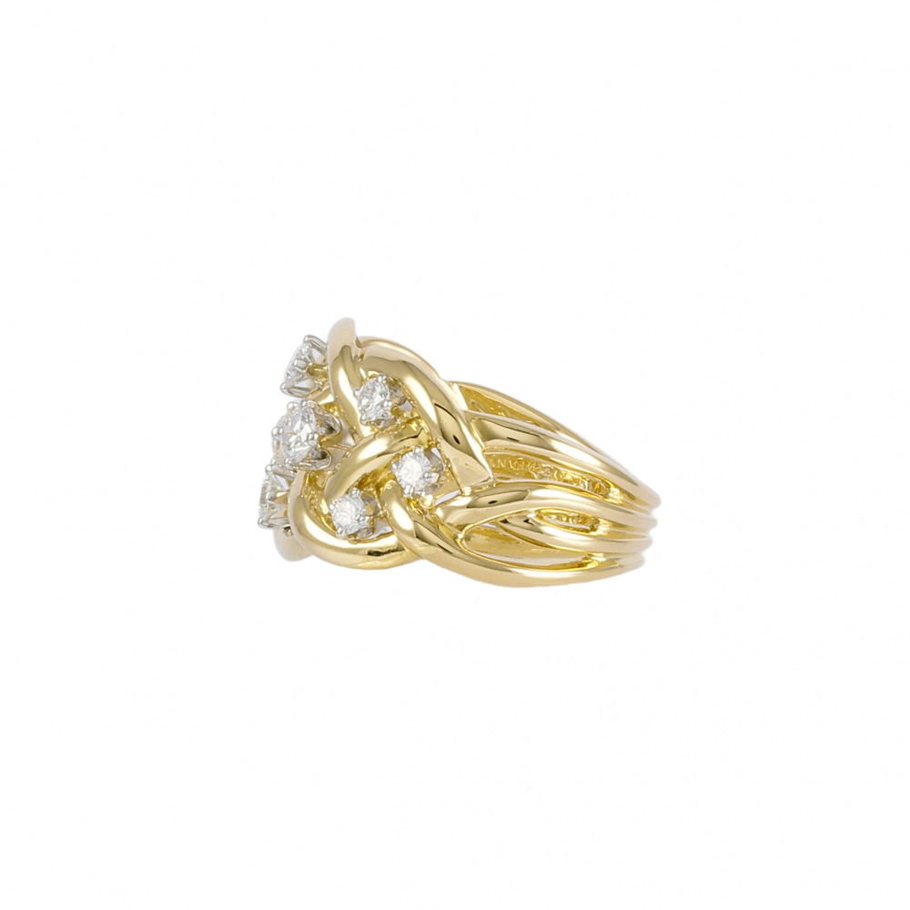Tiffany & Co. Tiffany Wildflower Double K18YG Yellow Gold Pt Platinum Ring Platinum & 18K Yellow Gold Diamond