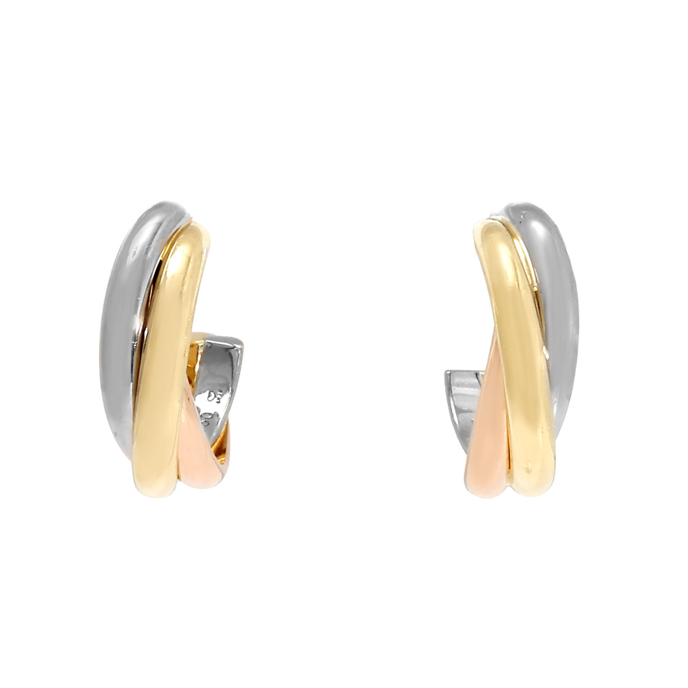 Cartier Trinity Earrings Tri-Gold B8301540