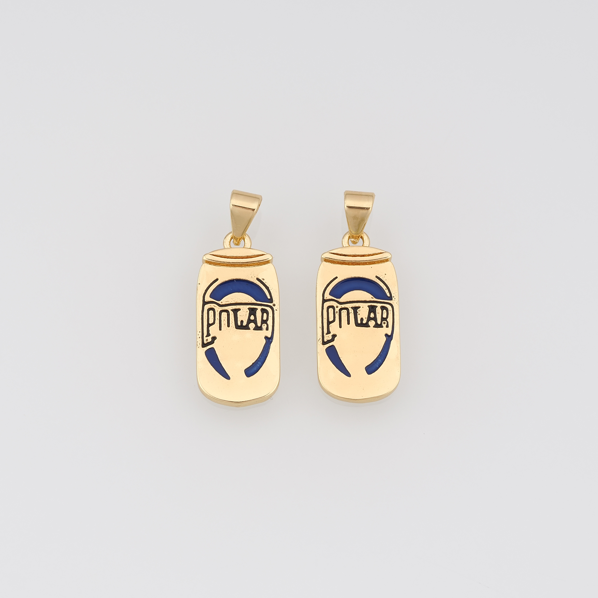 18K Gold Filled Beer Pendant,Enamel Soda Can Charm Earrings Necklace for DIY Jewelry Making Supply