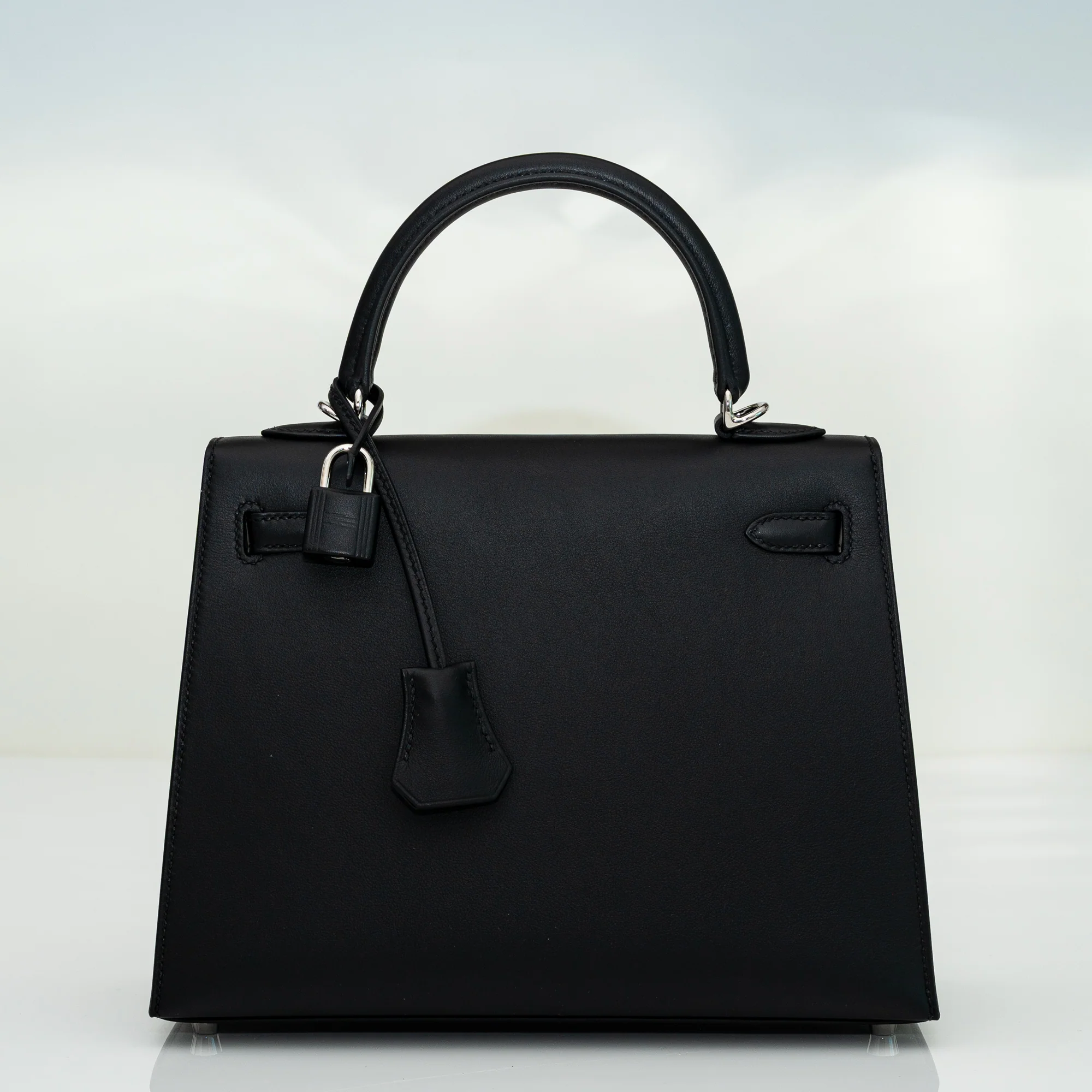 Hermès Kelly 25 Sellier Broderie Colla Noir Swift & Niloticus Crocodile Palladium Hardware