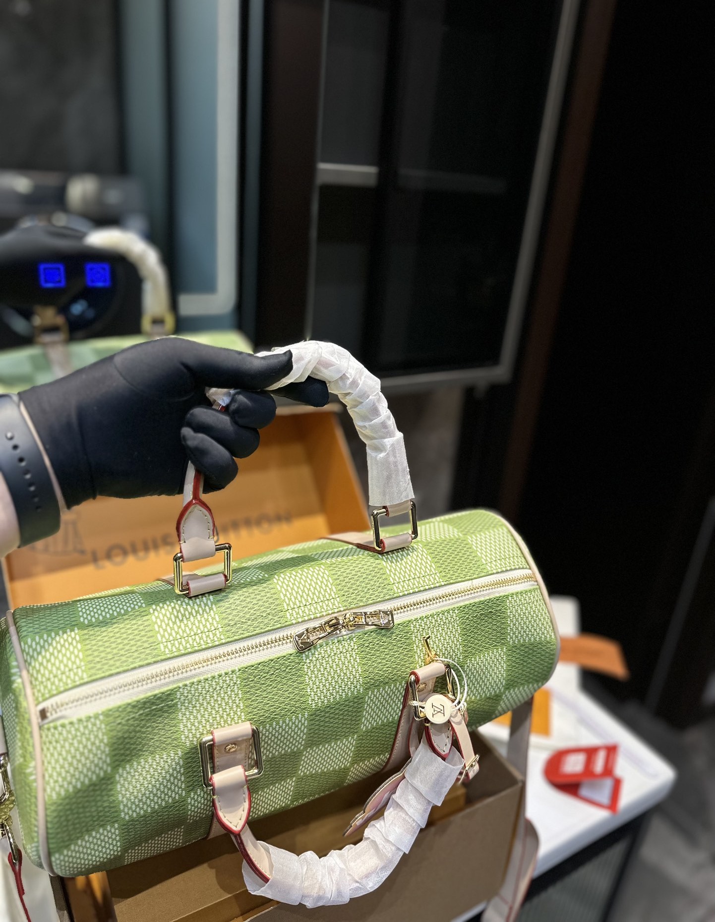 Louis Vuitton Keepall Bandouli Re Damier Canvas Green 35Cm N40671