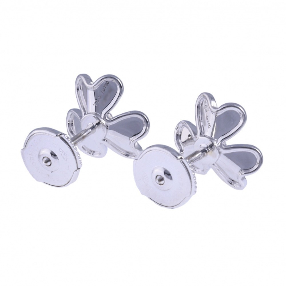 Van Cleef & Arpels Frivole Earrings 18K White Gold Diamond VCARPOJ600