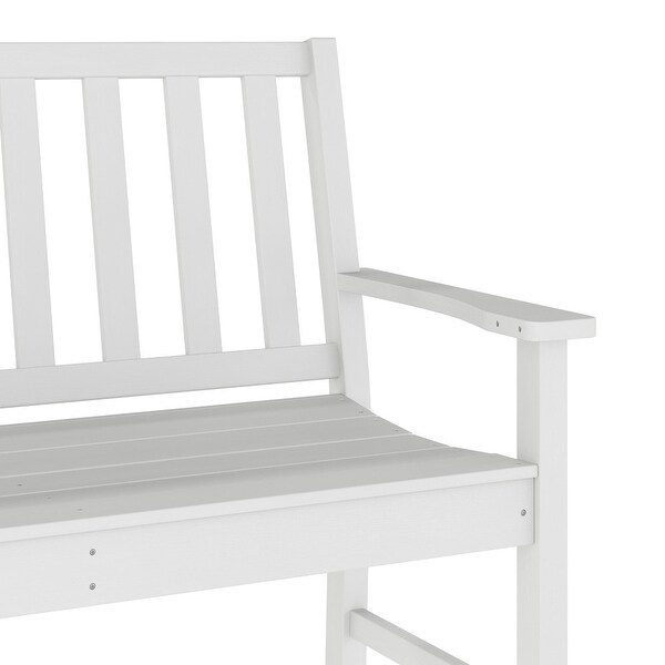 All Weather Heavy Duty Commercial Recycled HDPE Bench with Curved Seat