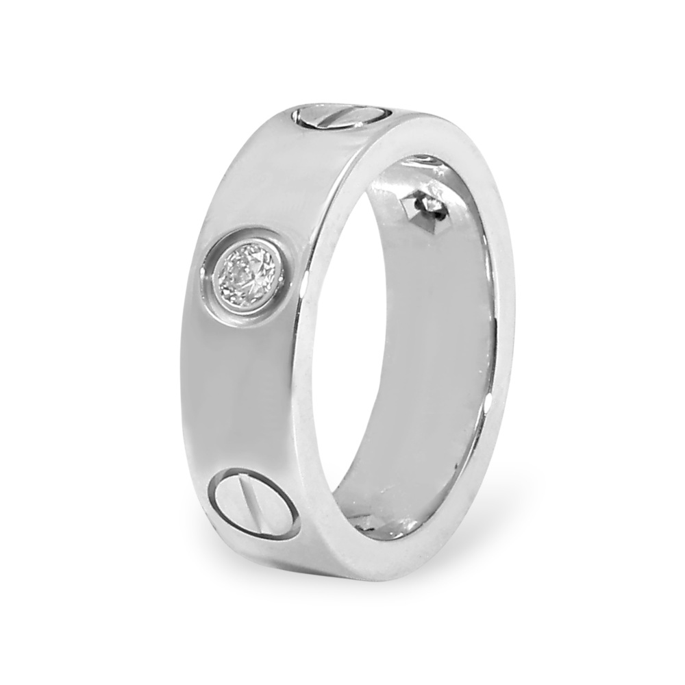 Cartier Love Classic Model Ring 18K White Gold Diamond