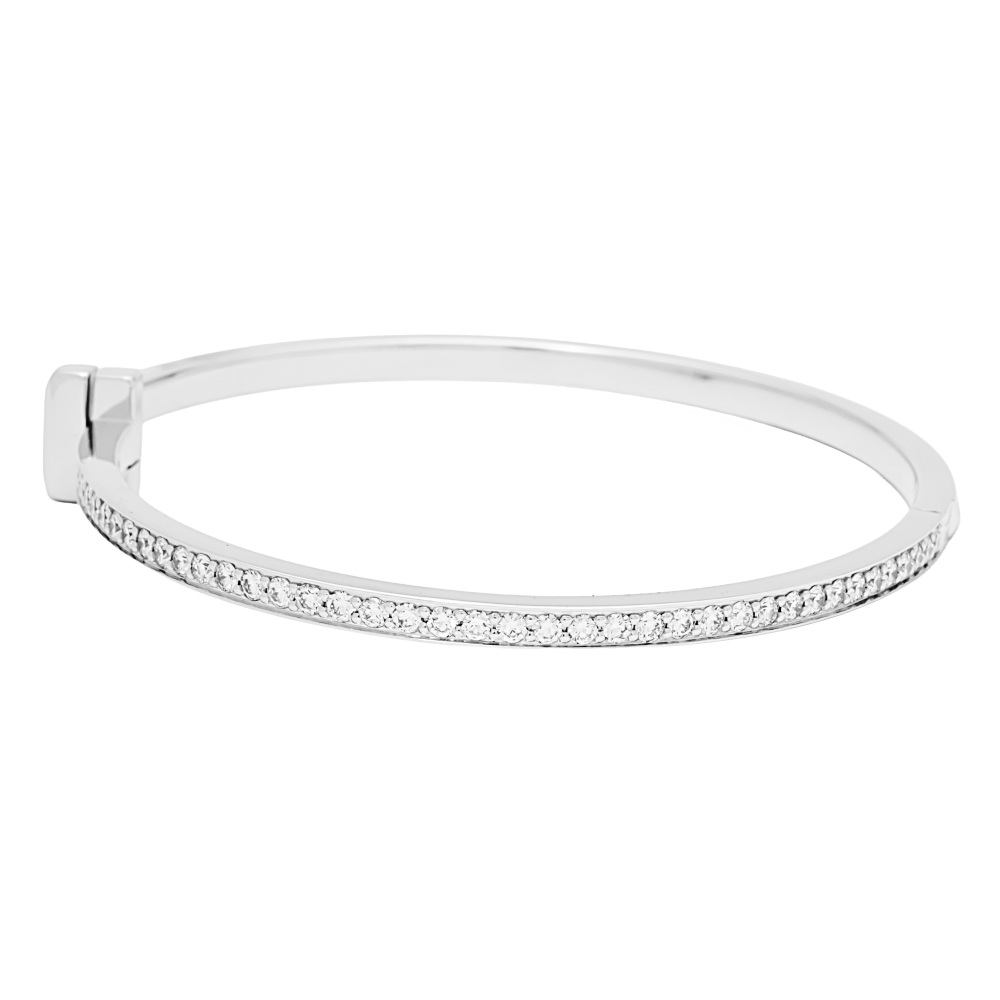 Tiffany & Co. Tiffany T T-one Bracelet 18K White Gold Diamond