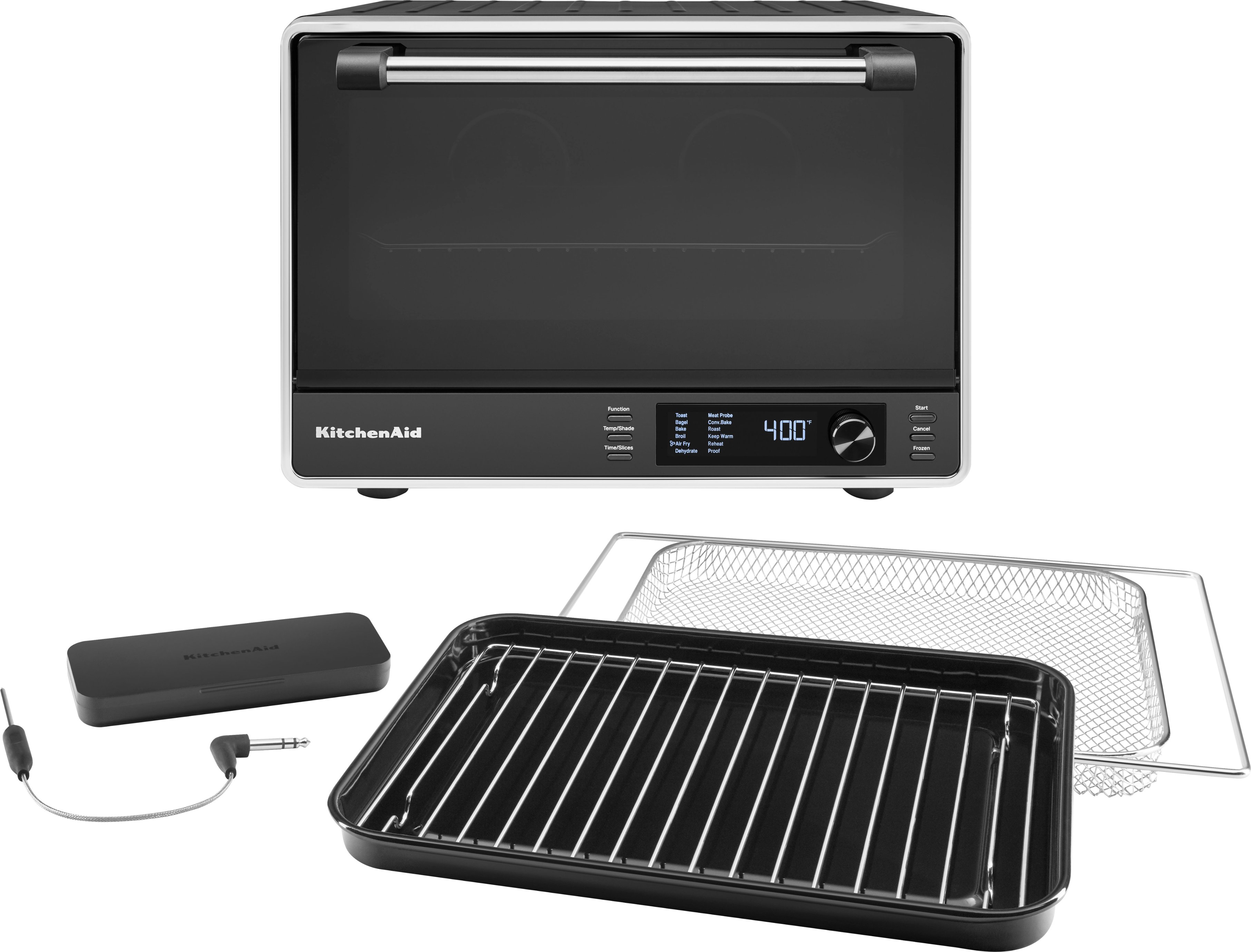 KitchenAid - Dual Convection Countertop Oven with Air Fry and Temperature Probe - KCO224 - Black Matte