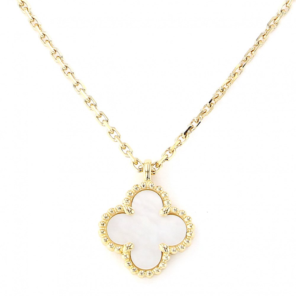 Van Cleef & Arpels Sweet Alhambra Mother of Pearl Necklace 18K Yellow Gold