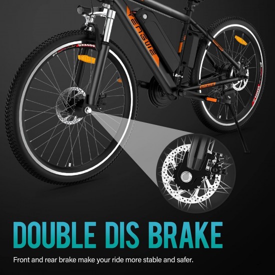 Electric Bike Adult Electric Mountain Bike 250W E-Bike 26” Electric Bicycle with Removable 36V 8Ah Battery, Professional 21 Speed Gear Electric Bicycle