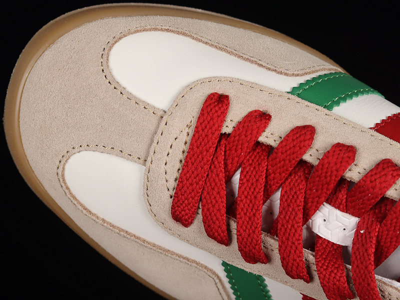 Adidas X Gucci Gazelle Shoes Cloud White/Green/Red 439547
