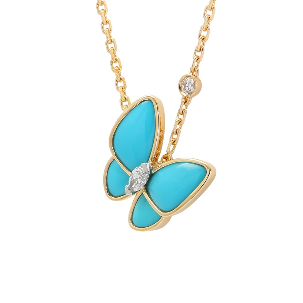 Van Cleef & Arpels Fauna de Papillon Necklace 18K White Gold & 18K Yellow Gold VCARP7UP00